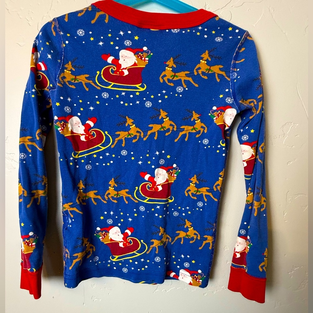 Hanna Andersson Santa Clause Christmas Pajamas Long Sleeve Shirt Size 6 / 7 - Picture 2 of 4